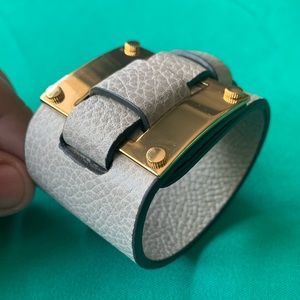 India Hicks Taupe Leather Cuff